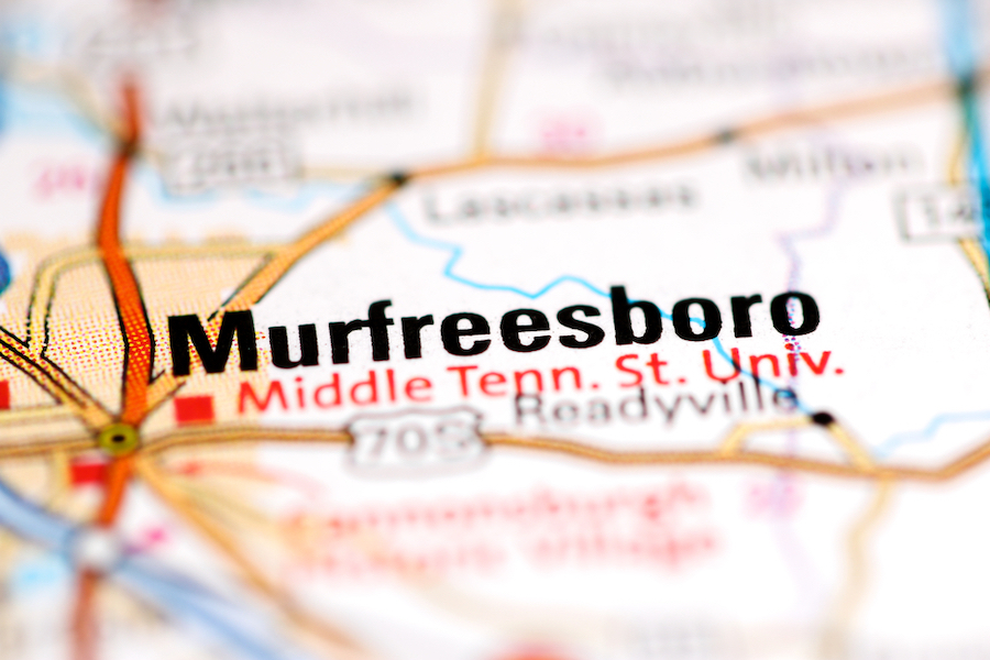 murfreesboro tn on the map